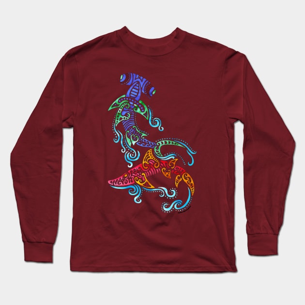 Shark Baroque Long Sleeve T-Shirt by NocturnalSea